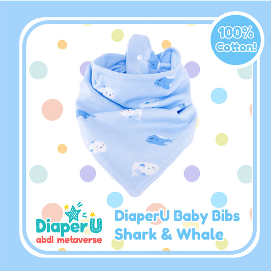 ABDL Baby Bibs - Shark & Whale (Adult Size)
