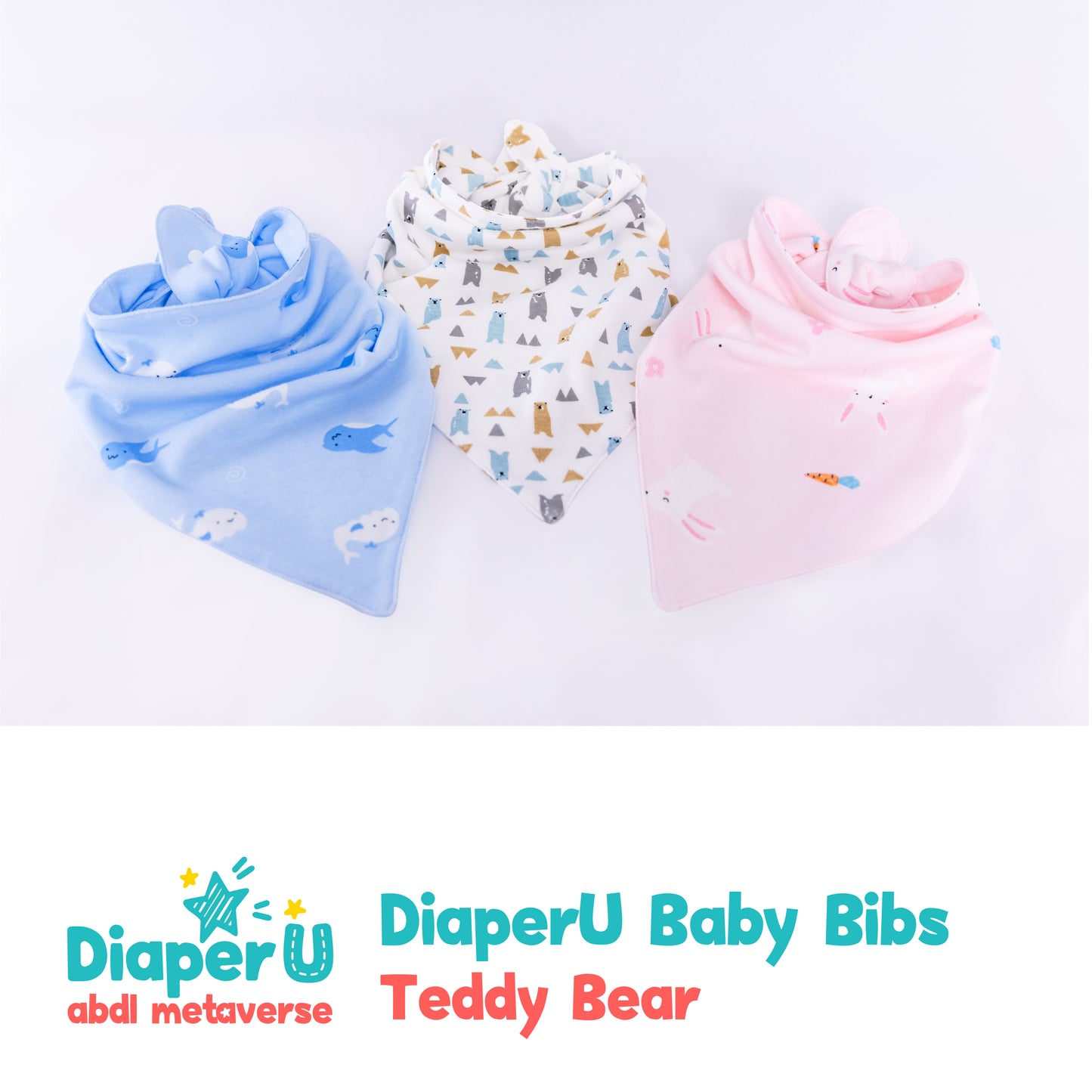ABDL Baby Bibs - Teddy Bear (Adult Size)