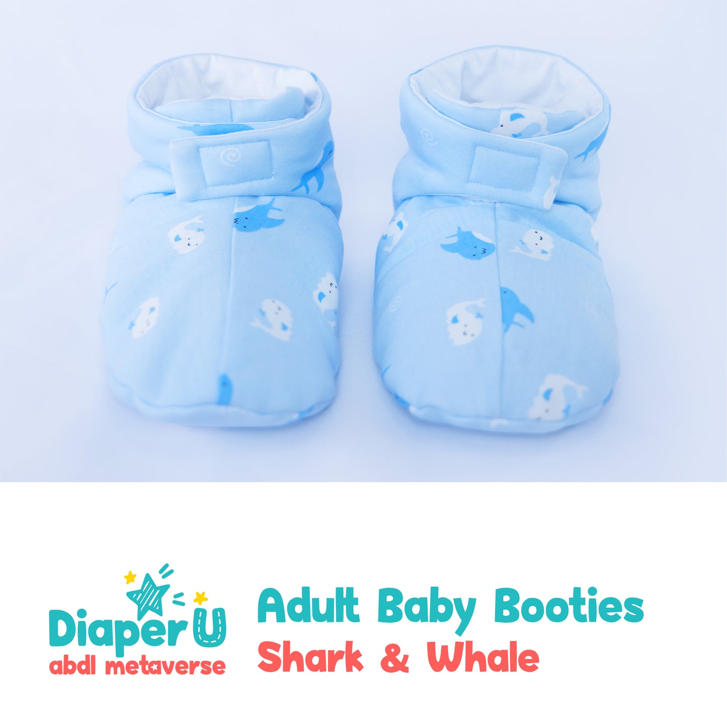 ABDL Baby Booties - Shark & Whale
