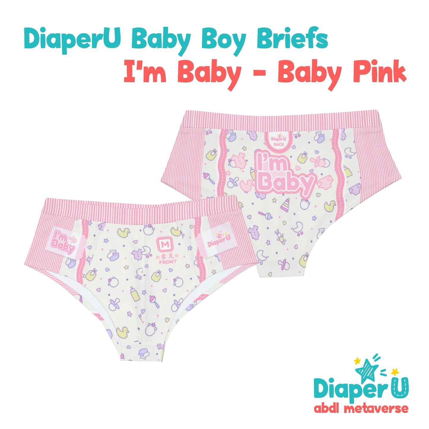 Baby Boy Briefs - I'm Baby (Baby Pink)