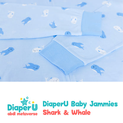 ABDL Footed Jammies - Shark & Whale