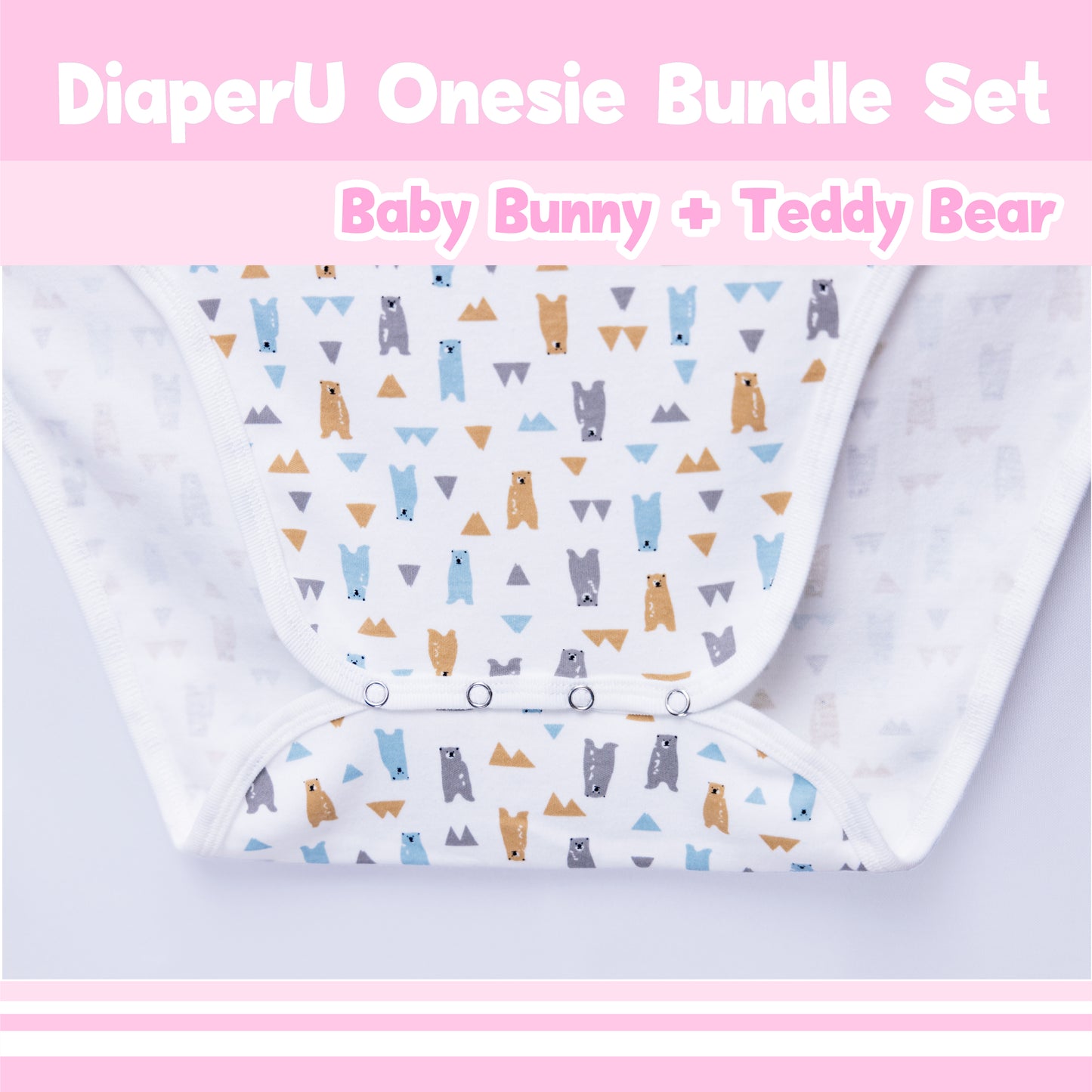 ABDL Onesie - Baby Bunny & Teddy Bear Bundle Set (2 Onesie)