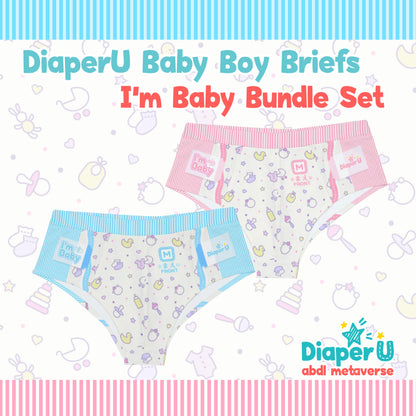 ABDL Baby Boy Briefs Bundle - I'm Baby Bundle Set