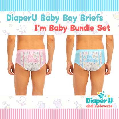 ABDL Baby Boy Briefs Bundle - I'm Baby Bundle Set