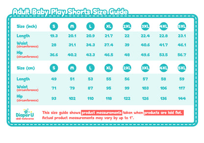 Adult Baby Play Shorts - Azure
