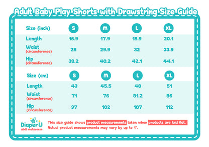 Adult Baby Play Shorts with Drawstring