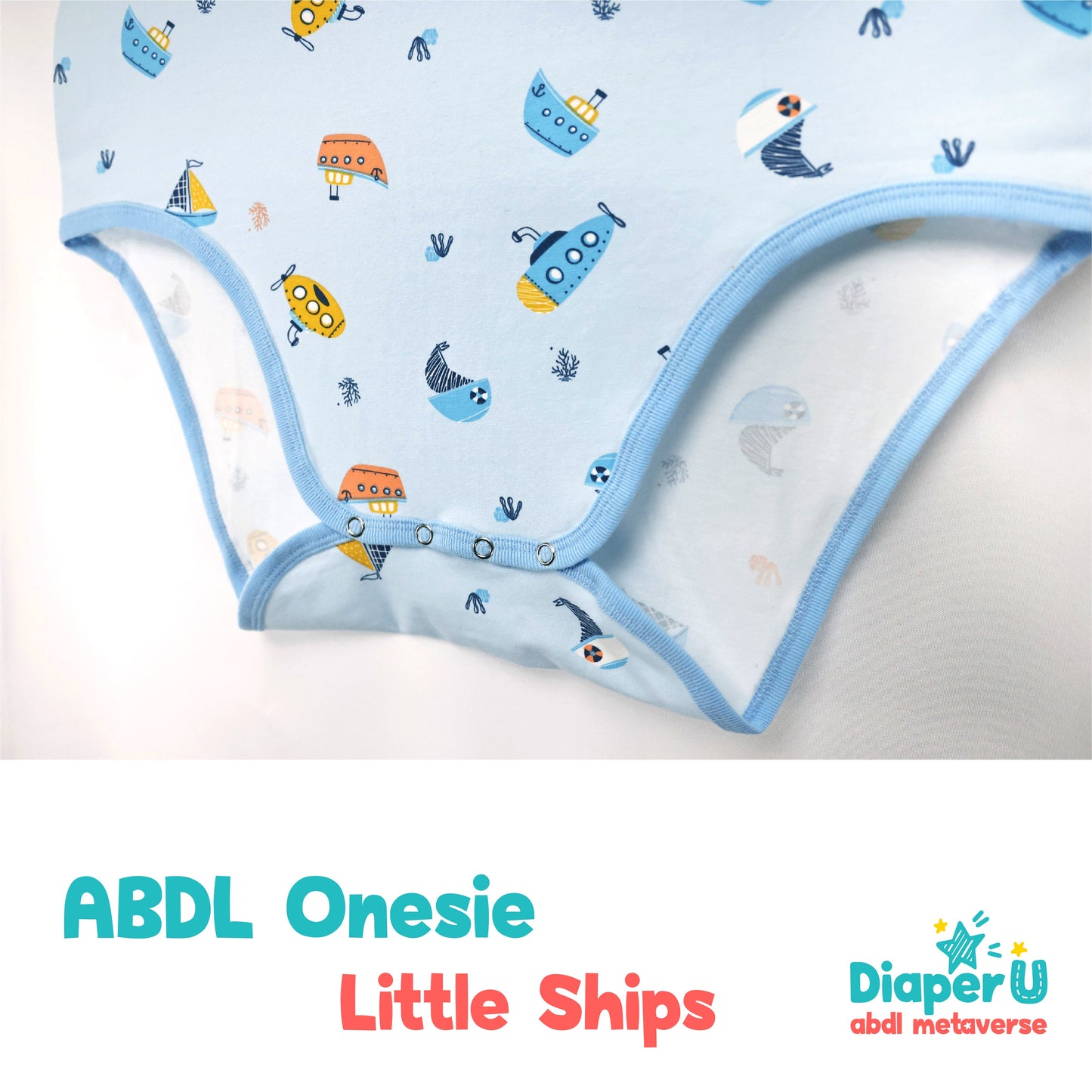 ABDL Onesie - Little Ships and Car & Plane Bundle Set