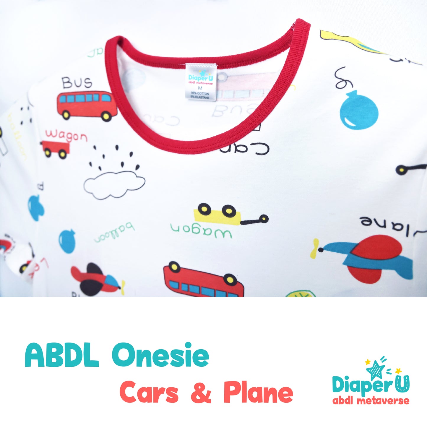 ABDL Onesie - Cars & Plane