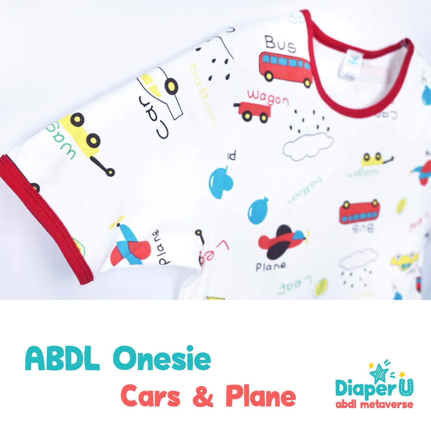 ABDL Onesie - Cars & Plane