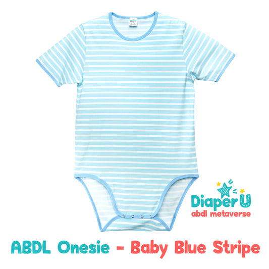 ABDL Onesie- Baby Blue Stripe