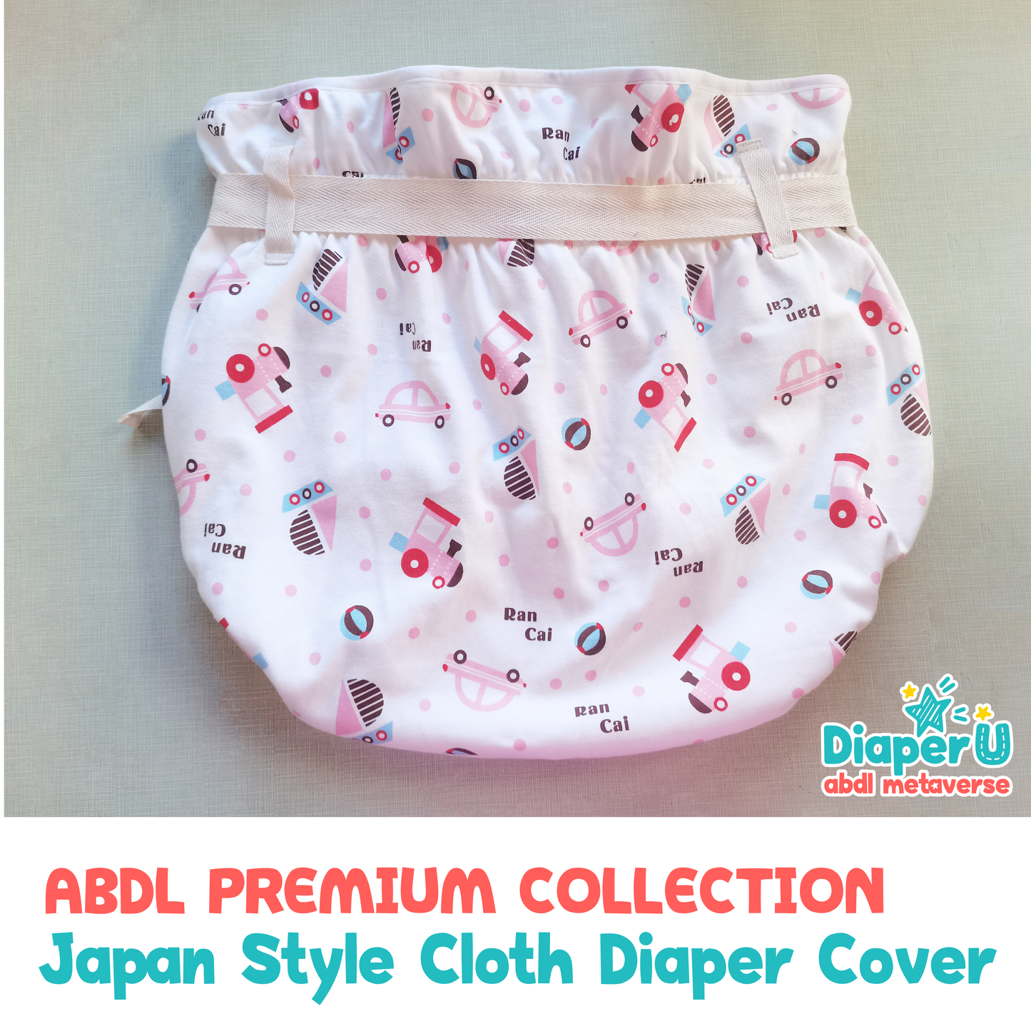 Japan Cloth Diaper Cover - Pink Cars